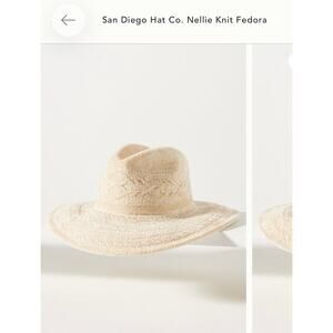 San Diego Hat Company Women’s Nellie Knit Fedora Hat Ivory Adjustable OS NWT